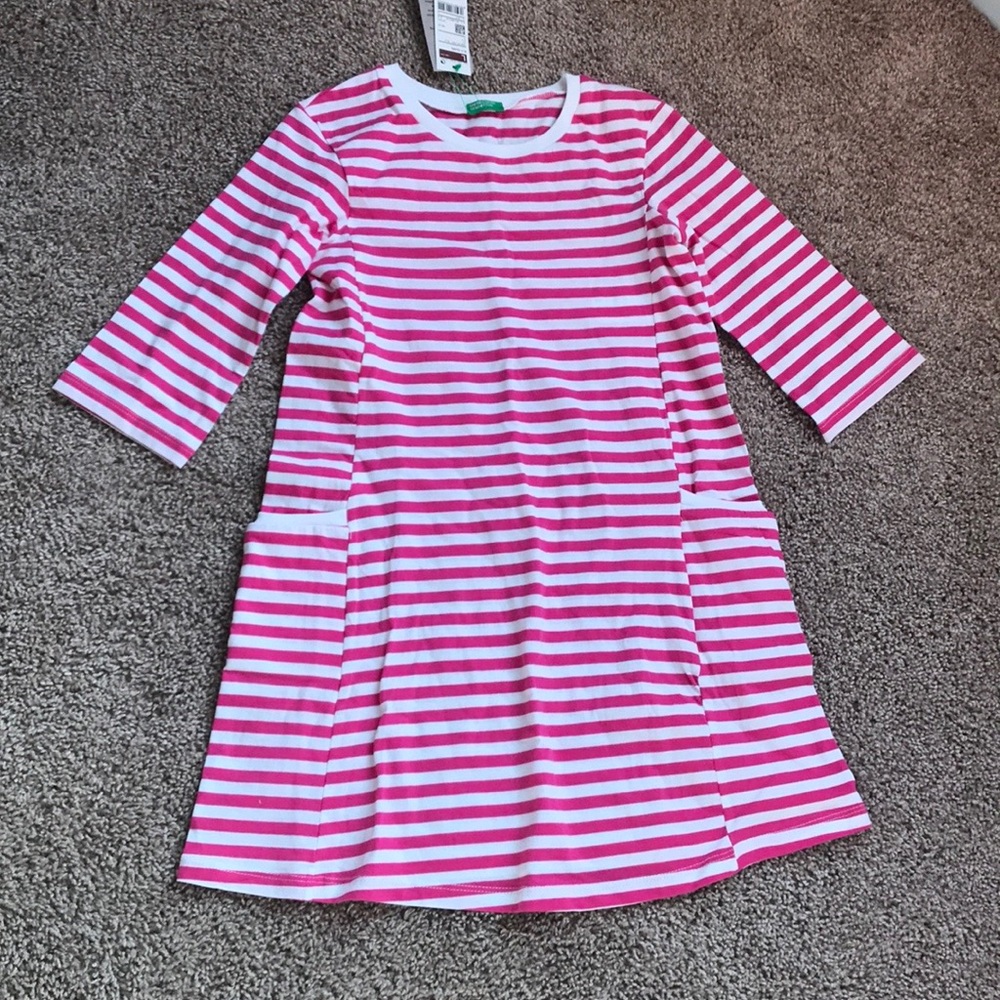 Colors of Benetton pink stripe dress